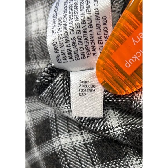 Knox Rose Women’s Open Front Asymmetrical Checkered Cardigan Top Black White XL - Picture 8 of 12